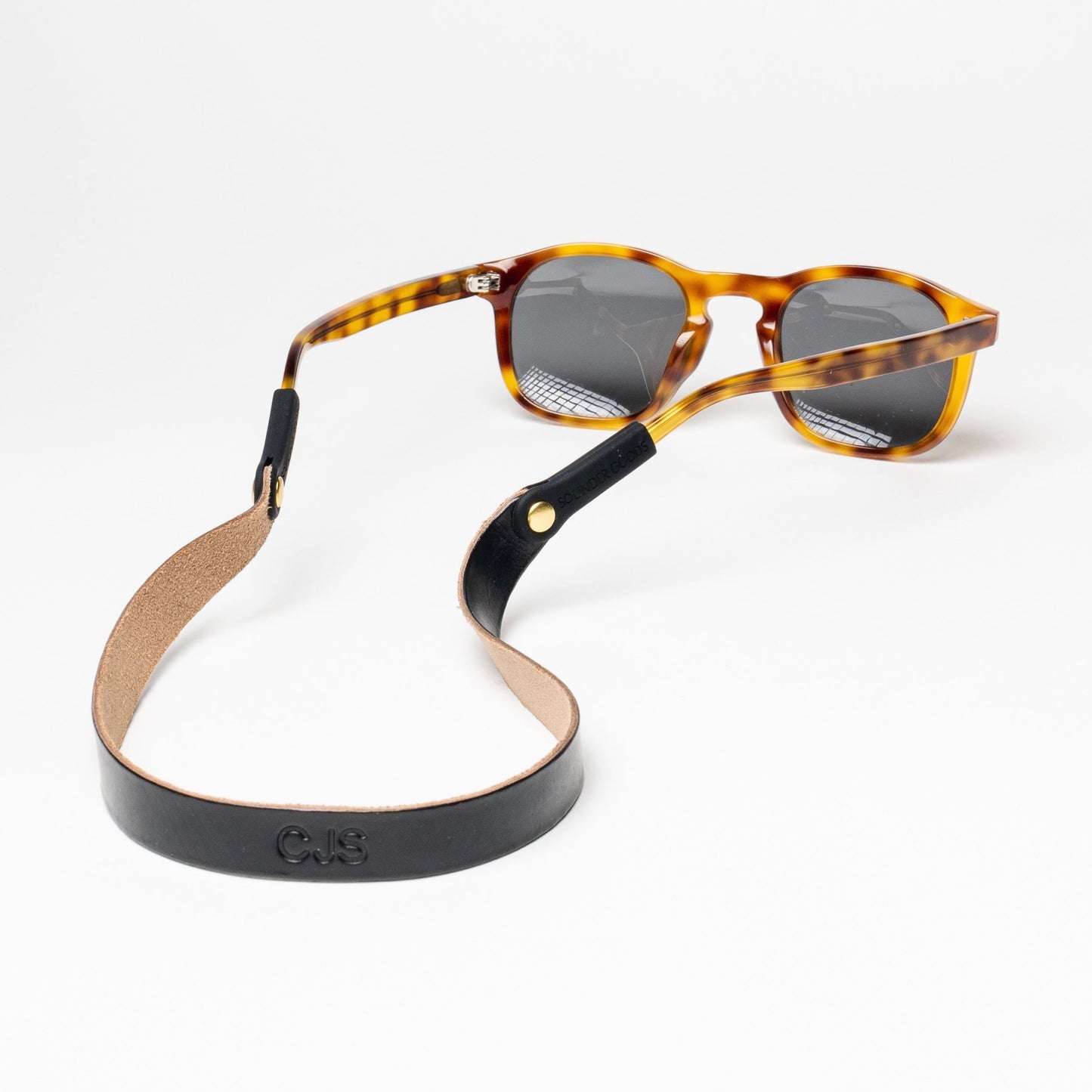 Monogrammed Leather Sunglass Strap (Waxed Classic Style)