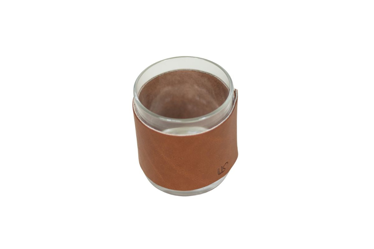 Leather Wrapped Whiskey Glass