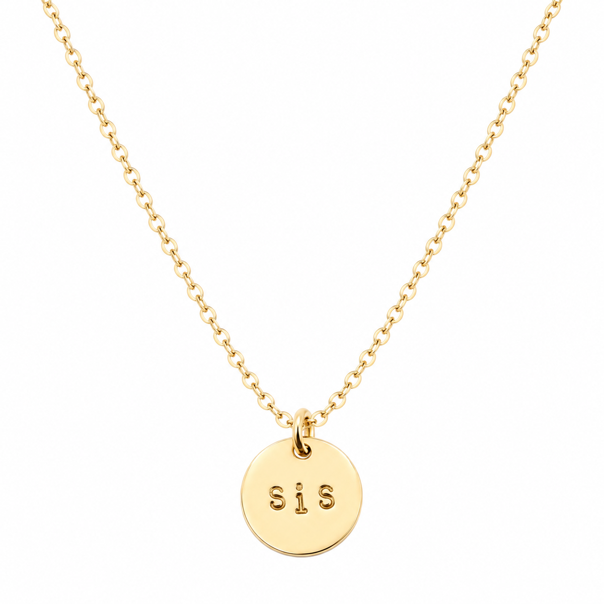 Hand Stamped "SIS" Necklace