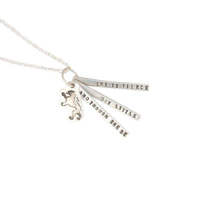 And though she be but little she is fierce - Shakespeare quote necklace