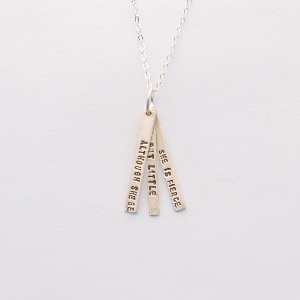 And though she be but little she is fierce - Shakespeare quote necklace