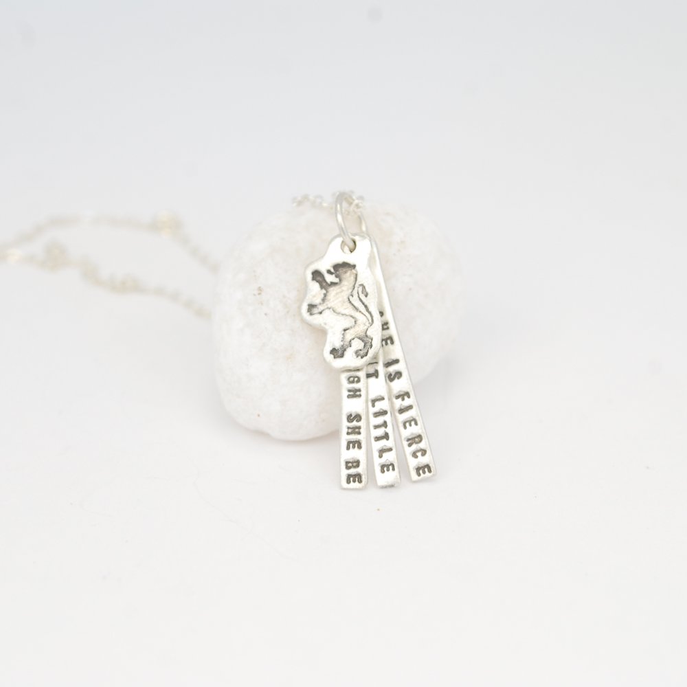 And though she be but little she is fierce - Shakespeare quote necklace