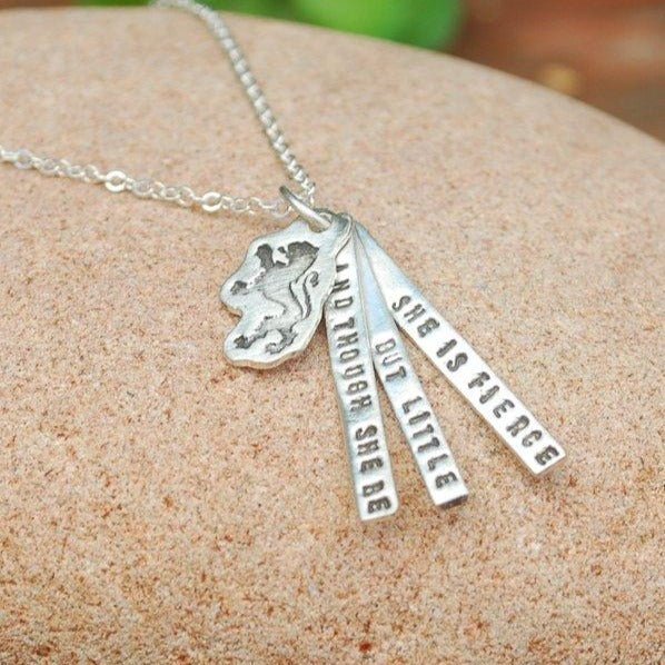 And though she be but little she is fierce - Shakespeare quote necklace