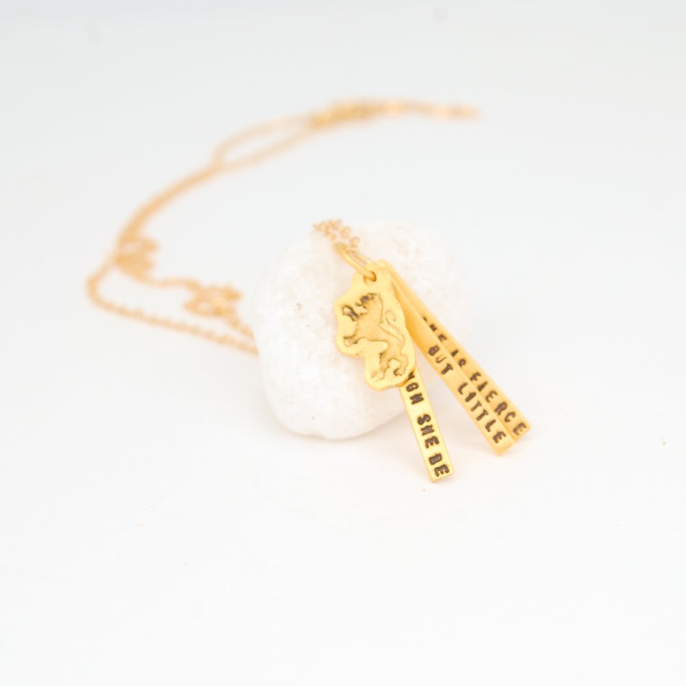 And though she be but little she is fierce - Shakespeare quote necklace
