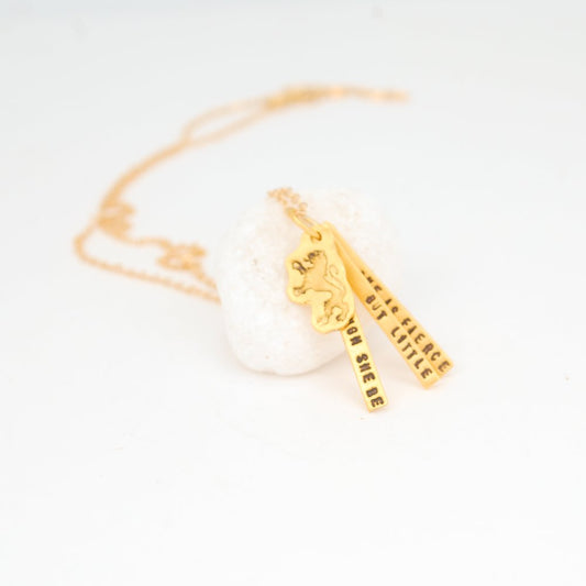And though she be but little she is fierce - Shakespeare quote necklace