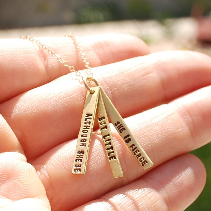 And though she be but little she is fierce - Shakespeare quote necklace
