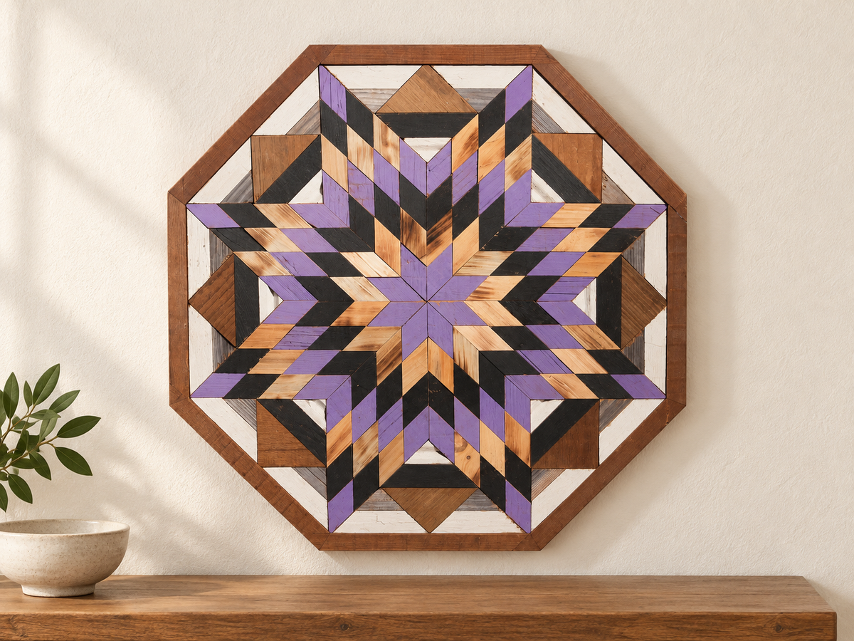 Amish-Made Barn Quilt | Reclaimed Wood | 20.75 × 20.75 in
