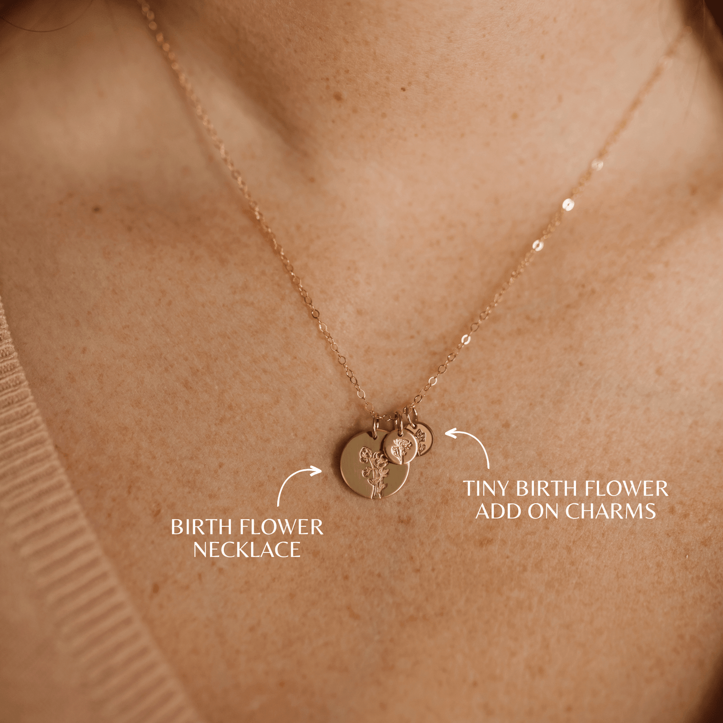 January Birth Flower Necklace • Snowdrop