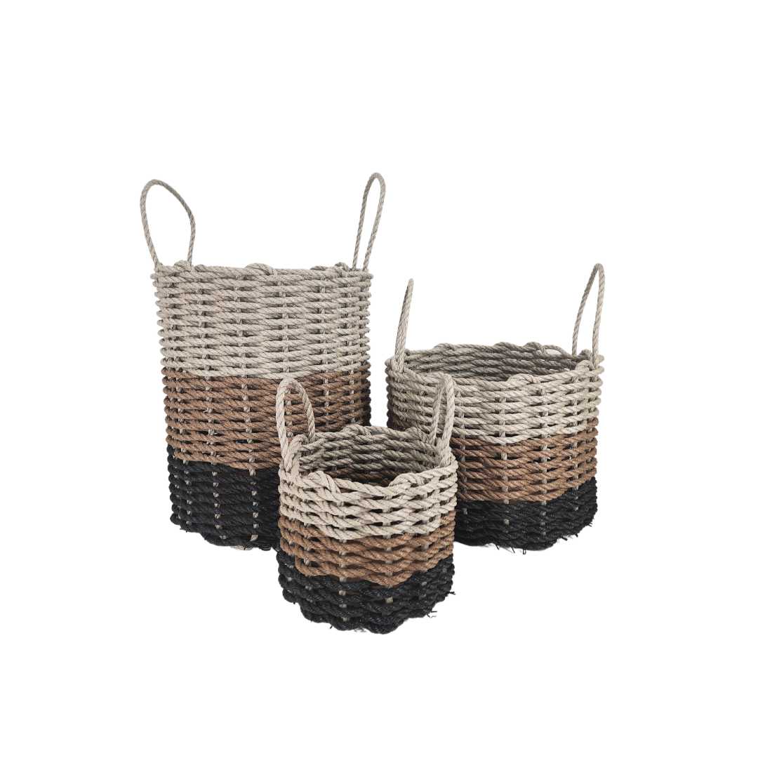 Black, Brown & Tan Ombre Rope Basket