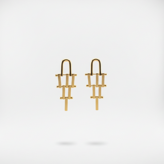 Brass Interlocked Dangle Earrings