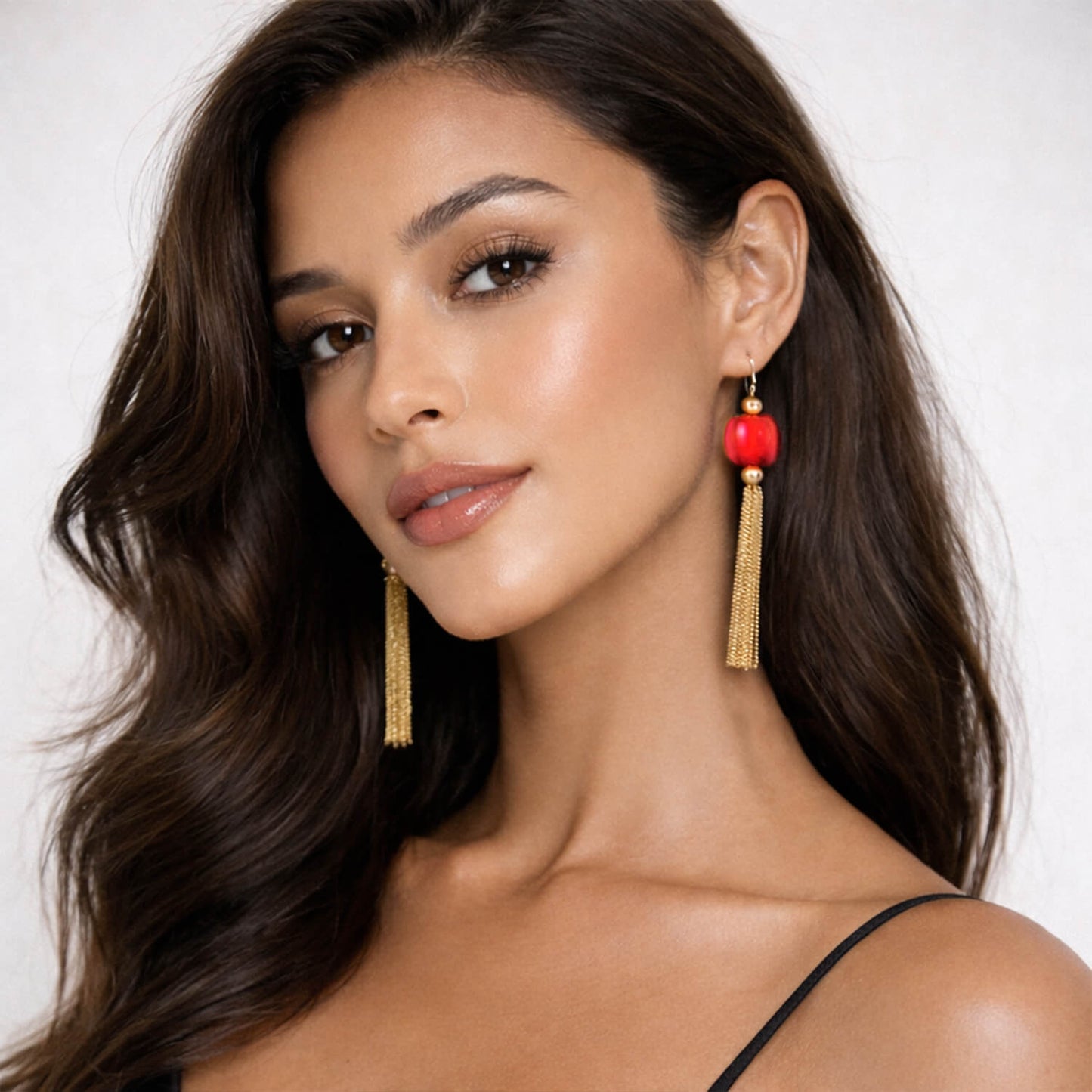 Tassel Bead Drop Earrings