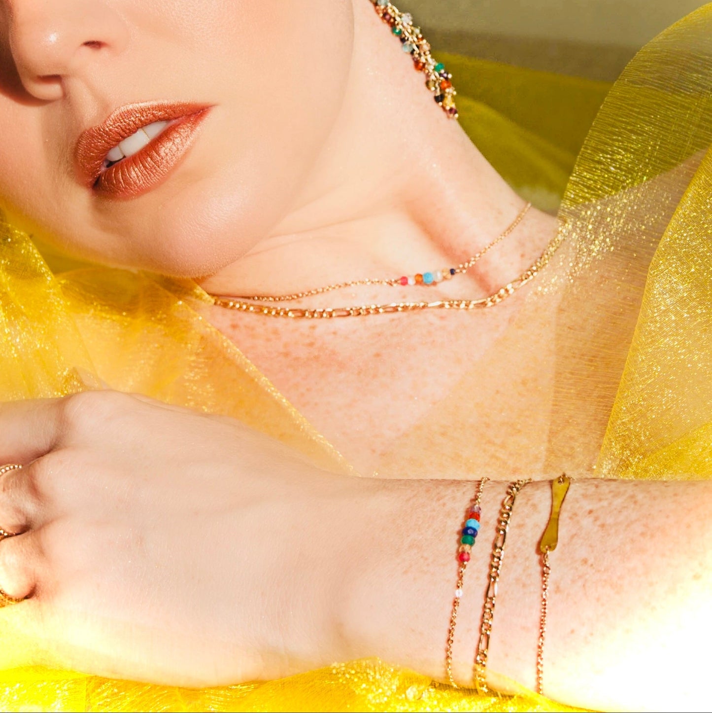 Chakra Stones Rainbow Bracelet with Swarovski Clasp