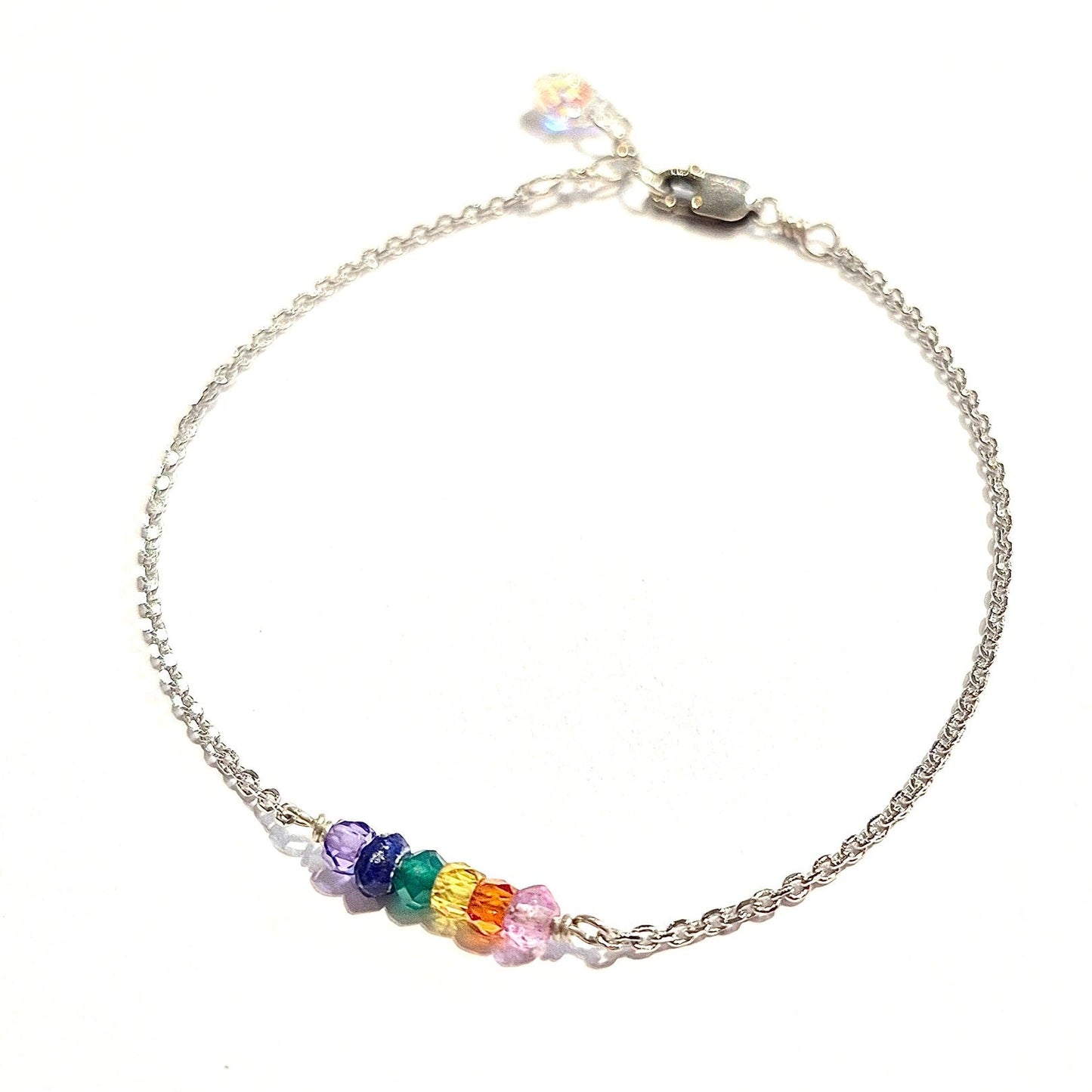 Chakra Stones Rainbow Bracelet with Swarovski Clasp