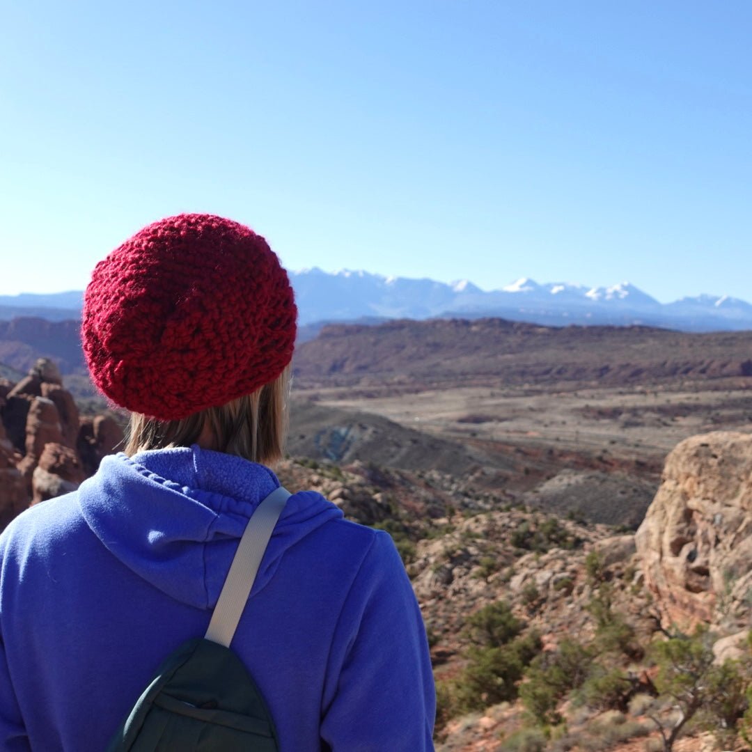 Crochet Simple Slouch Hat | Red Slouchy Beanie