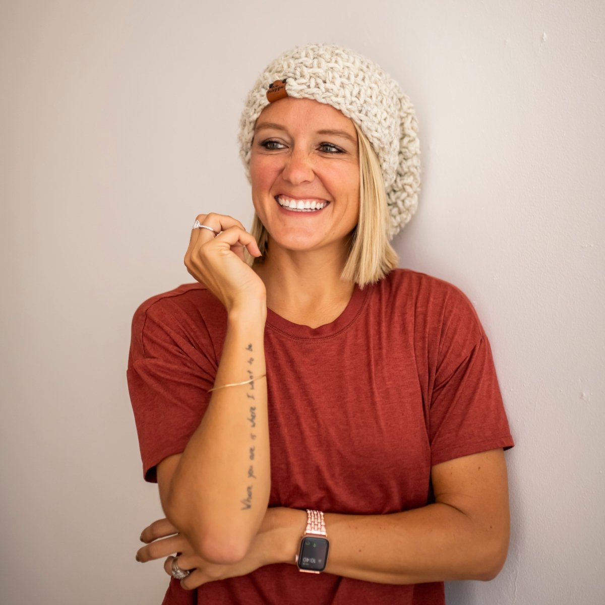 Crochet Slouch Hat | Neutral Slouchy Beanie