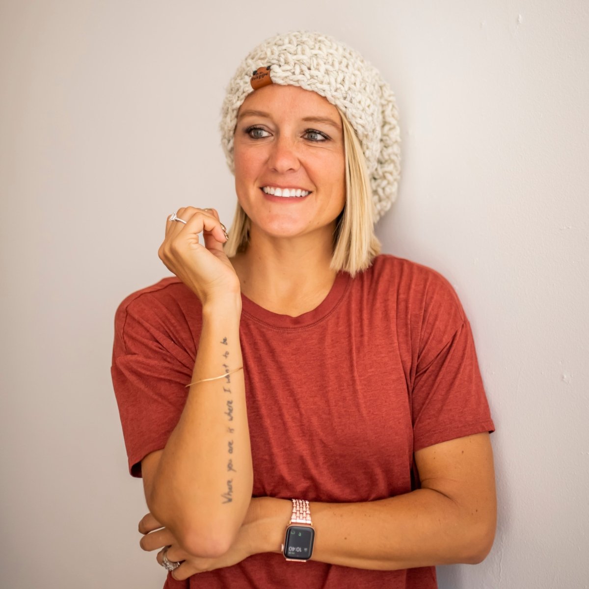 Crochet Slouch Hat | Neutral Slouchy Beanie