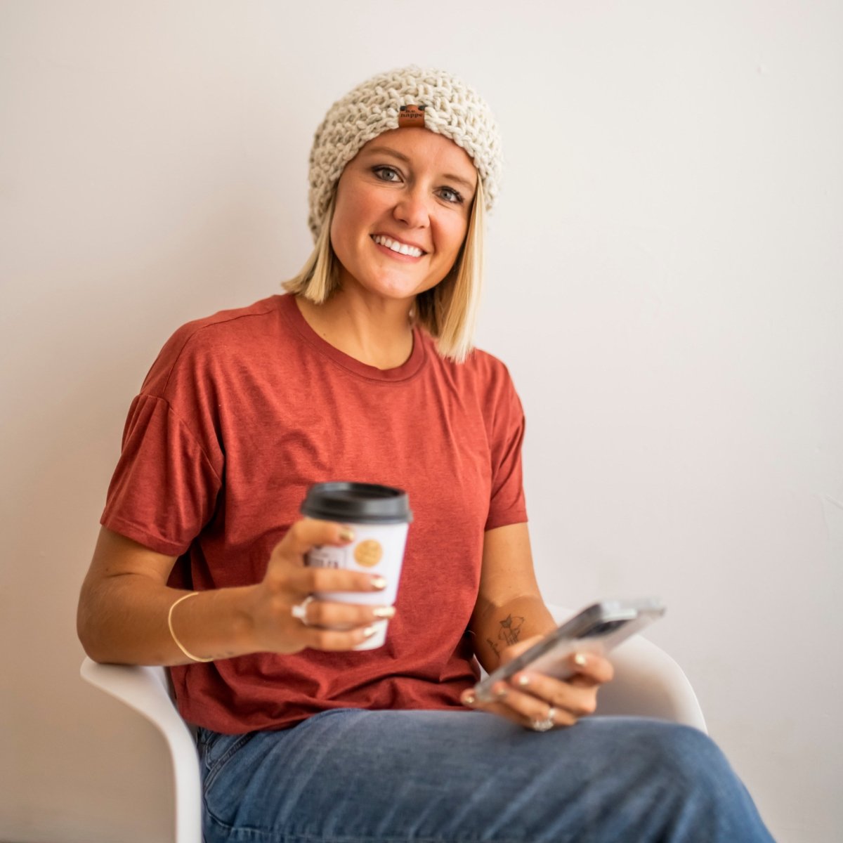 Crochet Slouch Hat | Neutral Slouchy Beanie