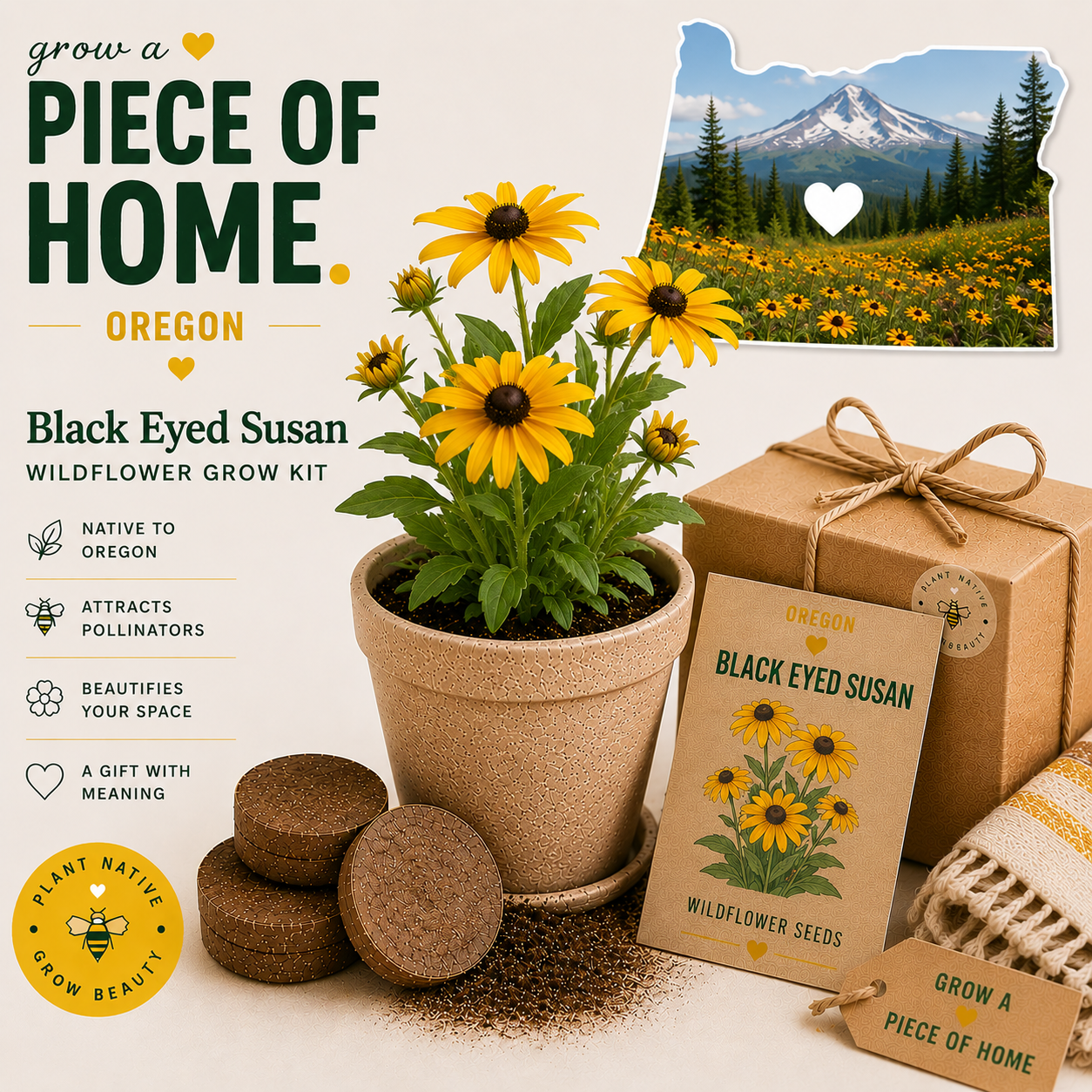Oregon Black Eyed Susan Wildflower Grow Kit