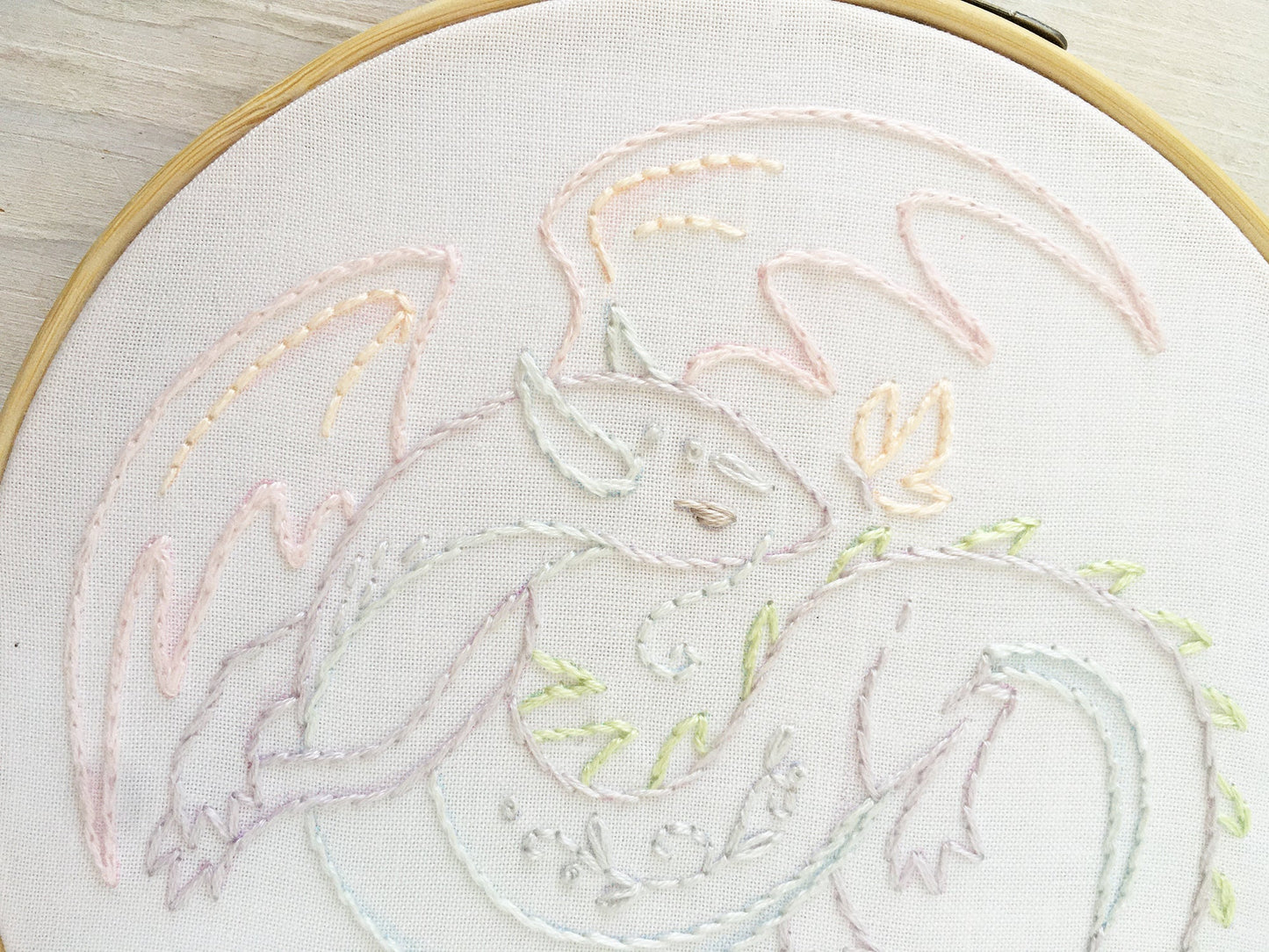 Pastel Dragon Full Kit Beginner Hand Embroidery DIY