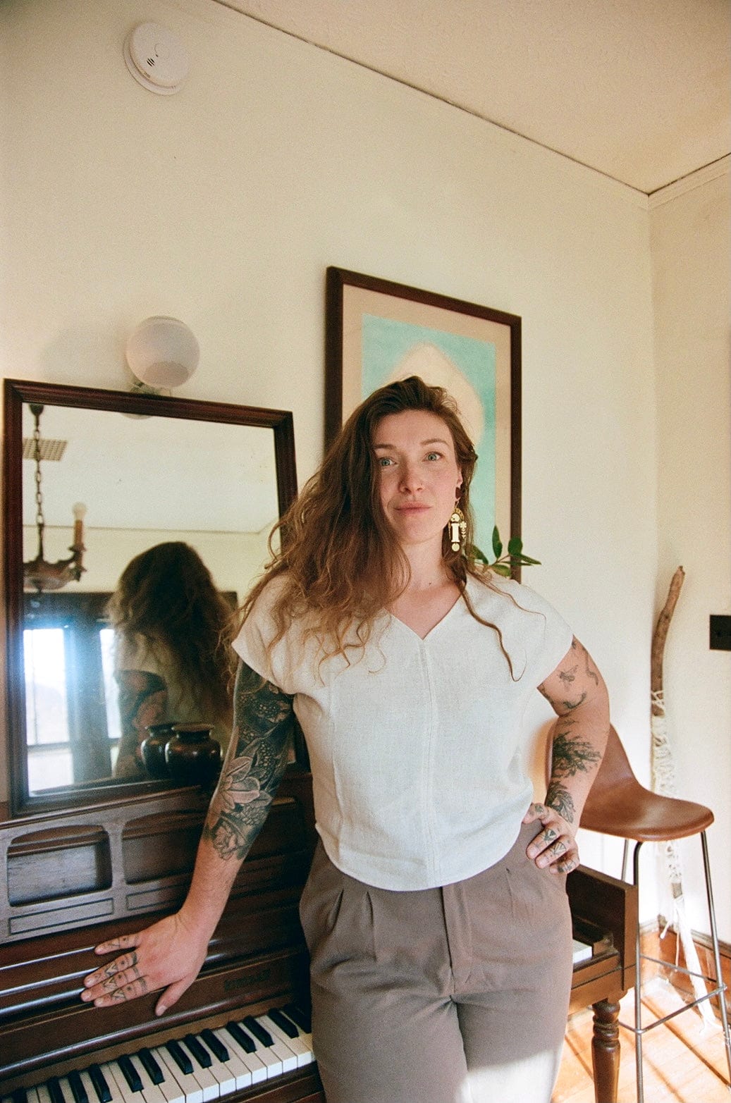 Dolman Top in Oat Irish Linen