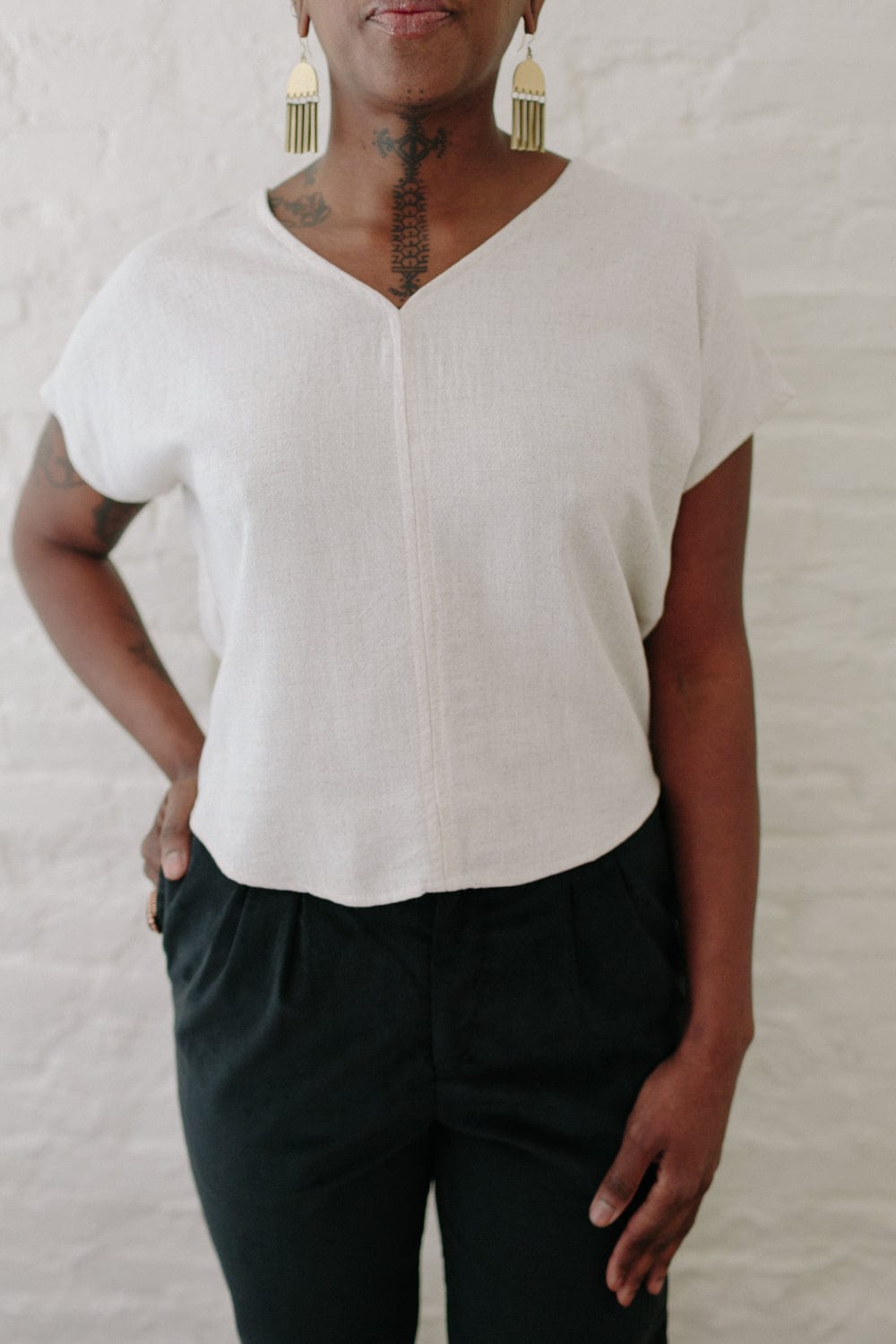 Dolman Top in Oat Irish Linen