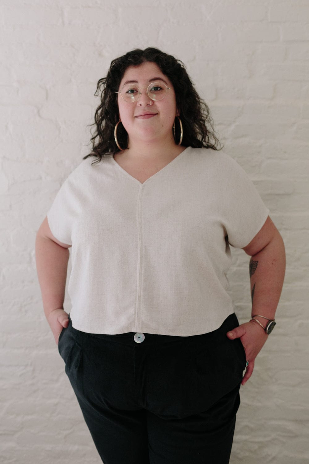 Dolman Top in Oat Irish Linen
