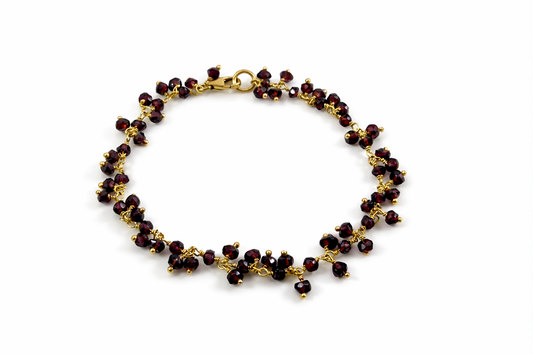 Garnet Gemstone Cluster Bracelet