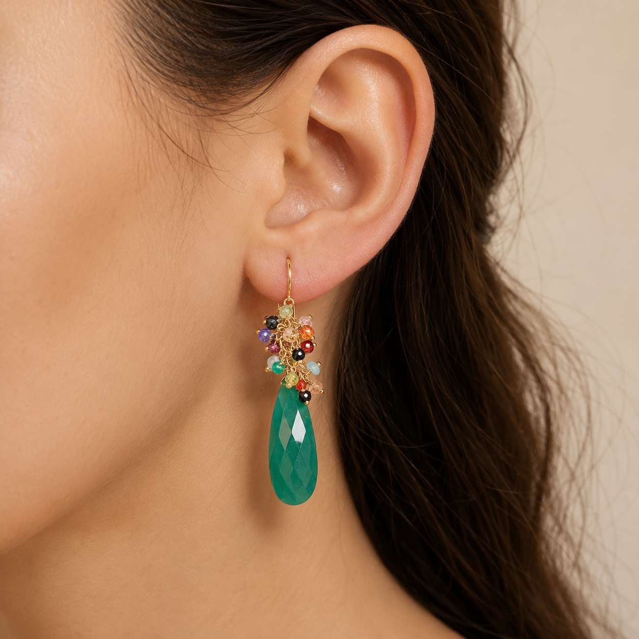 Emerald Green Festival earrings