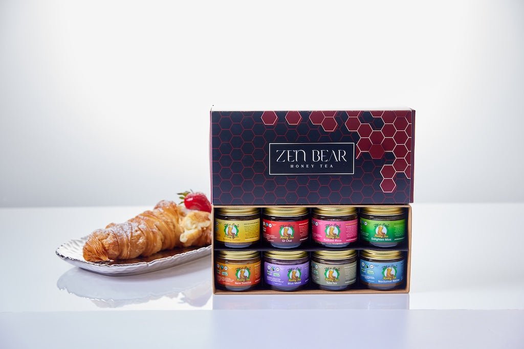 Zen Bear's Honey Tea Sampler – 8 Natural Blends in a Gift-Ready Box