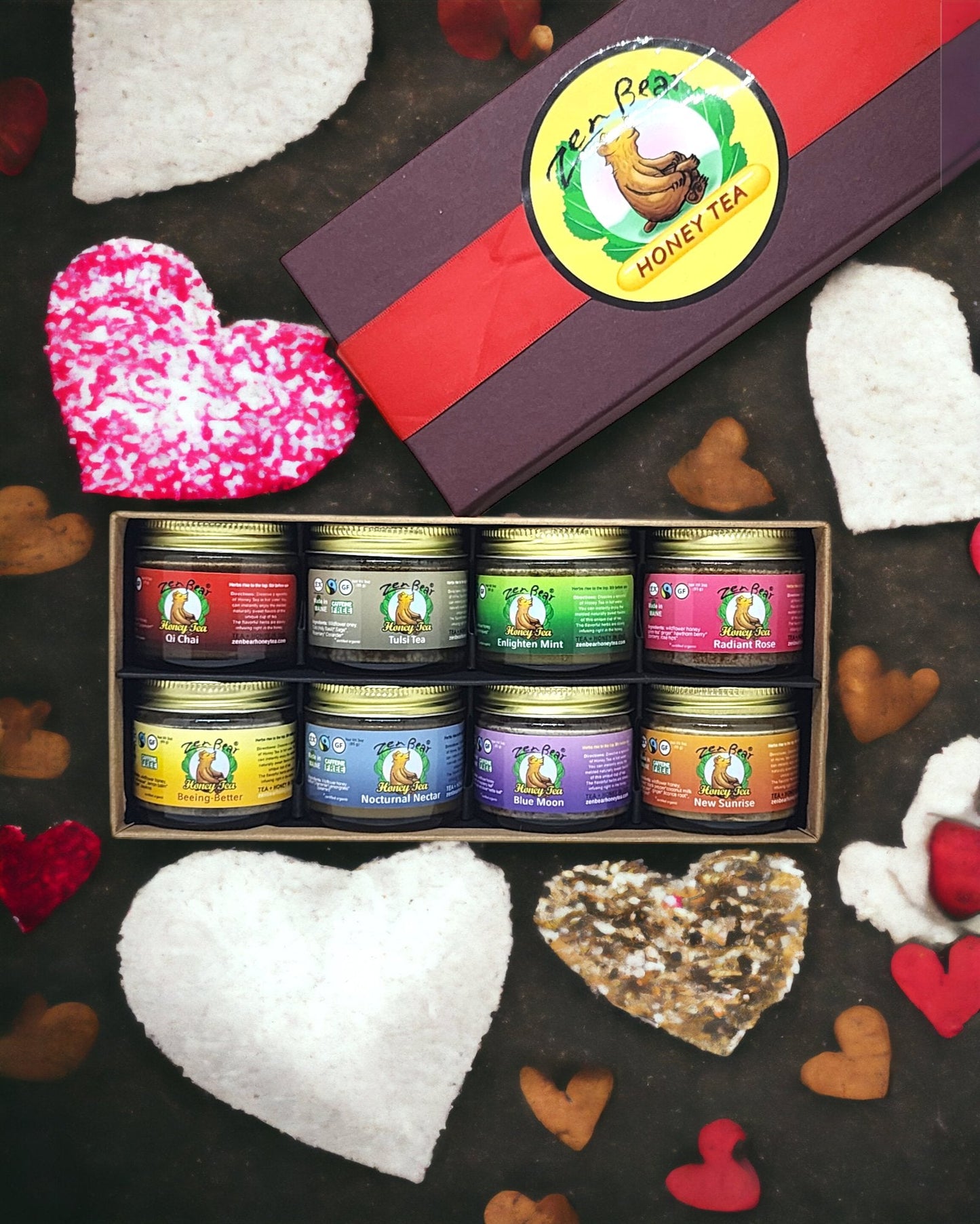 Zen Bear's Honey Tea Sampler – 8 Natural Blends in a Gift-Ready Box