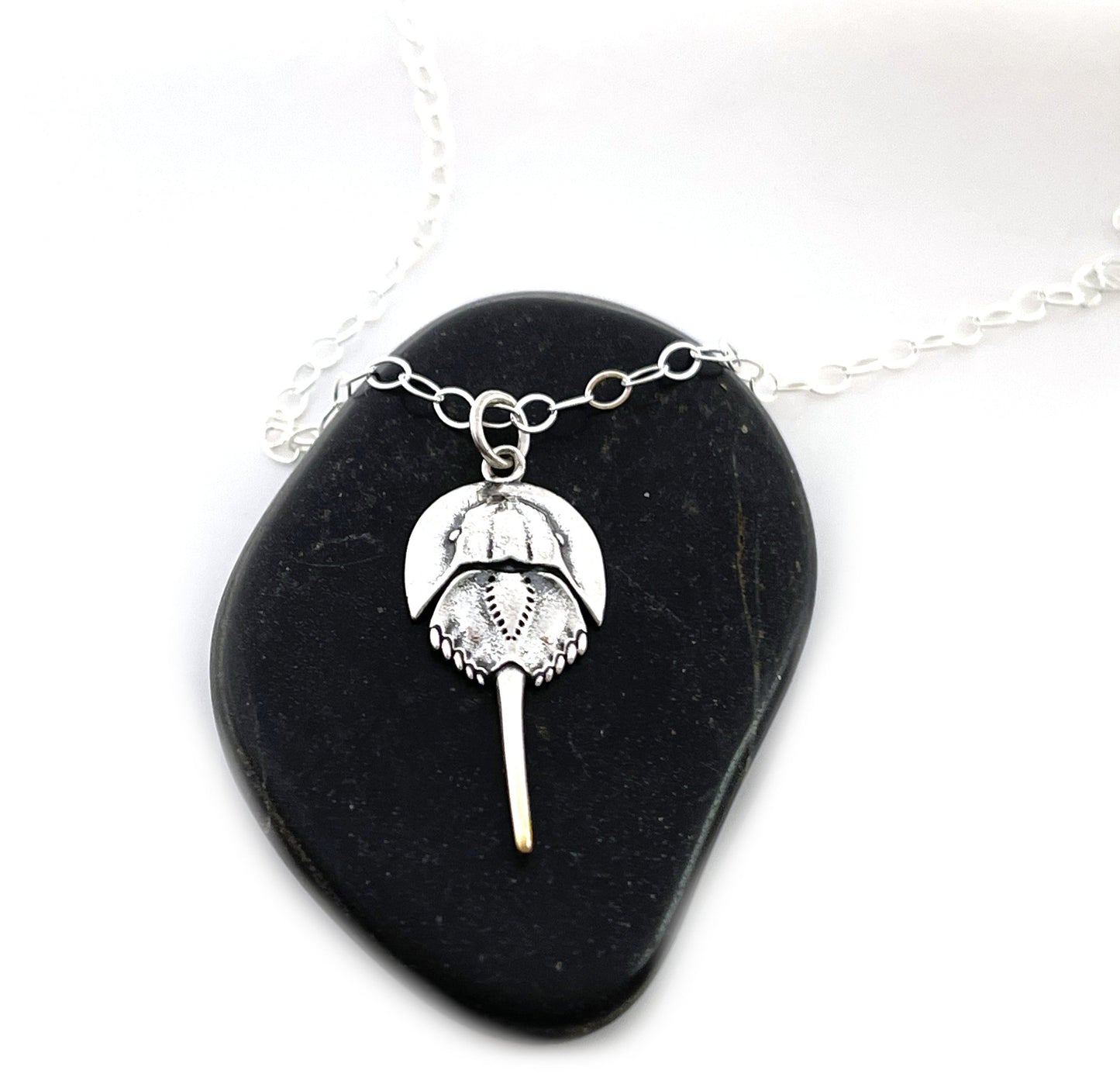 Sterling Silver Horseshoe Crab Charm Necklace