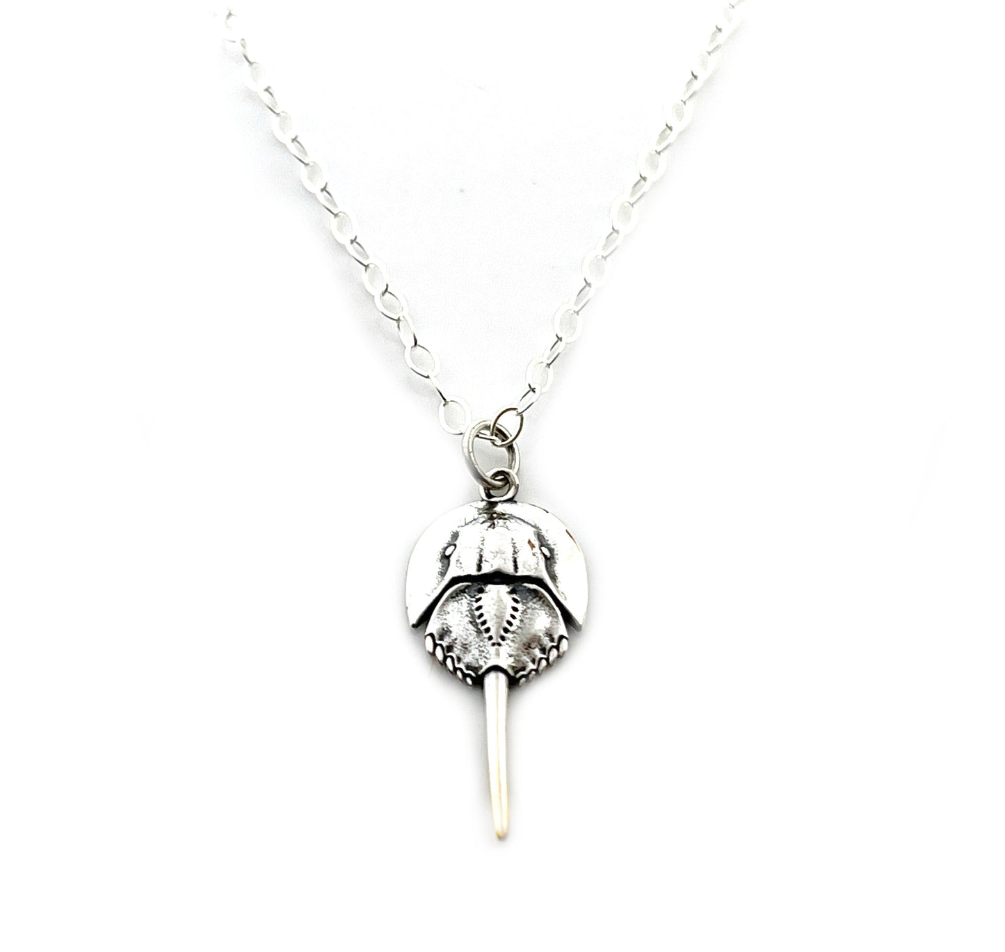 Sterling Silver Horseshoe Crab Charm Necklace