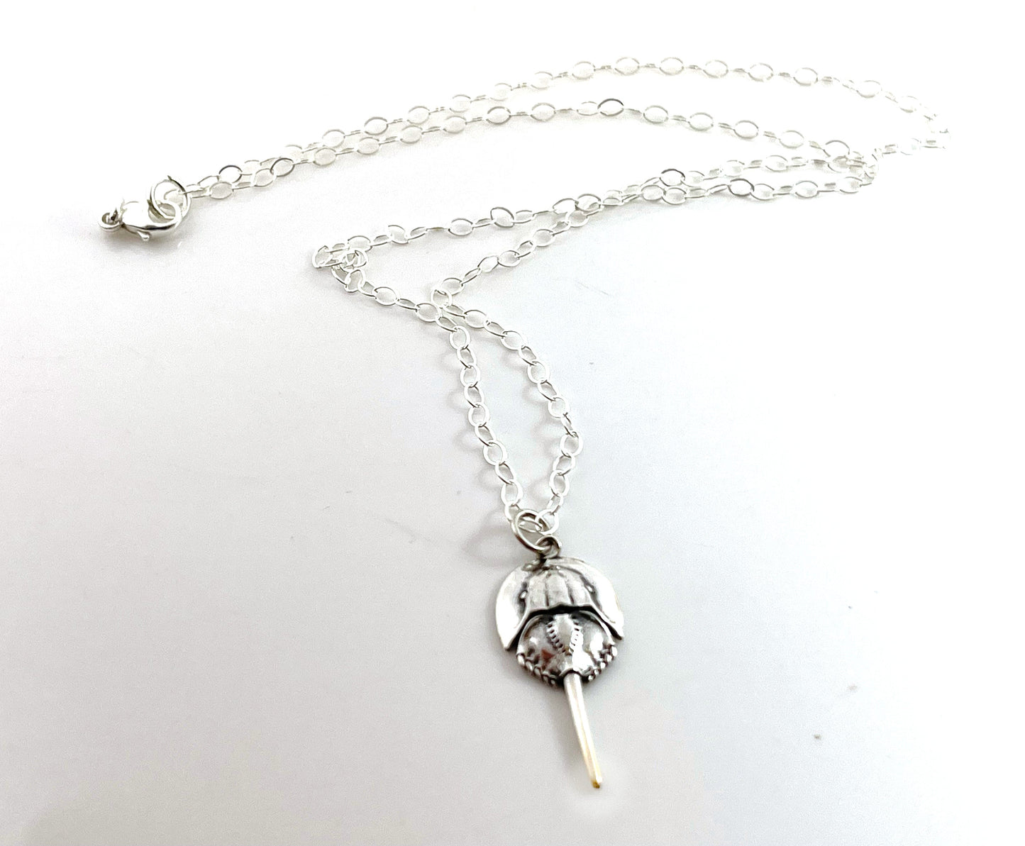 Sterling Silver Horseshoe Crab Charm Necklace