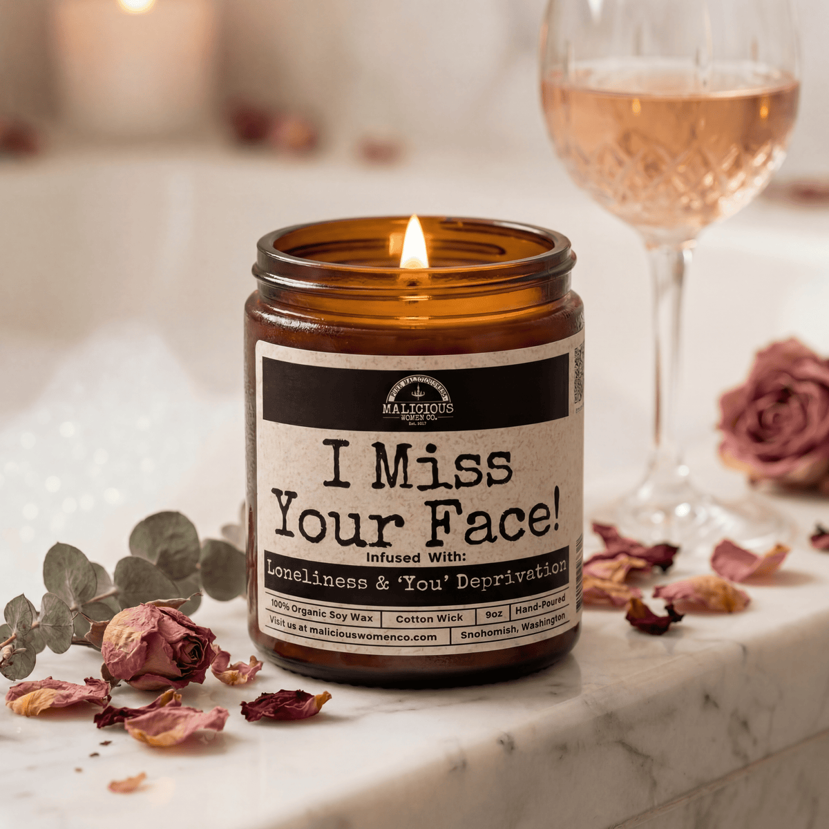 I Miss Your Face! | 9oz Bestie Candle | Malicious Women Co