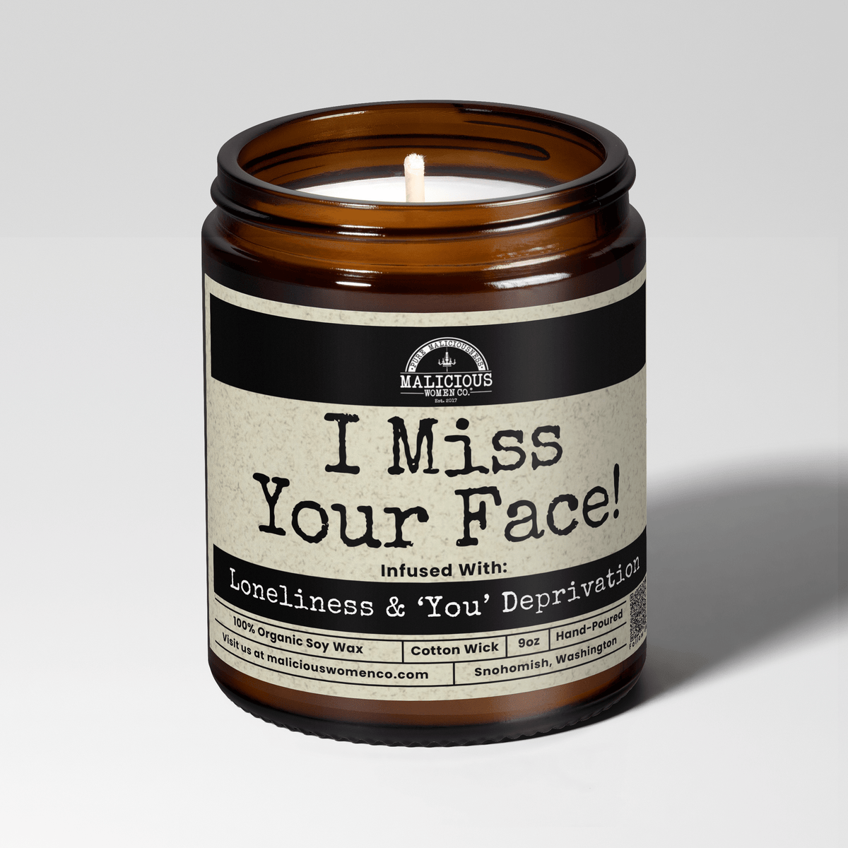I Miss Your Face! | 9oz Bestie Candle | Malicious Women Co
