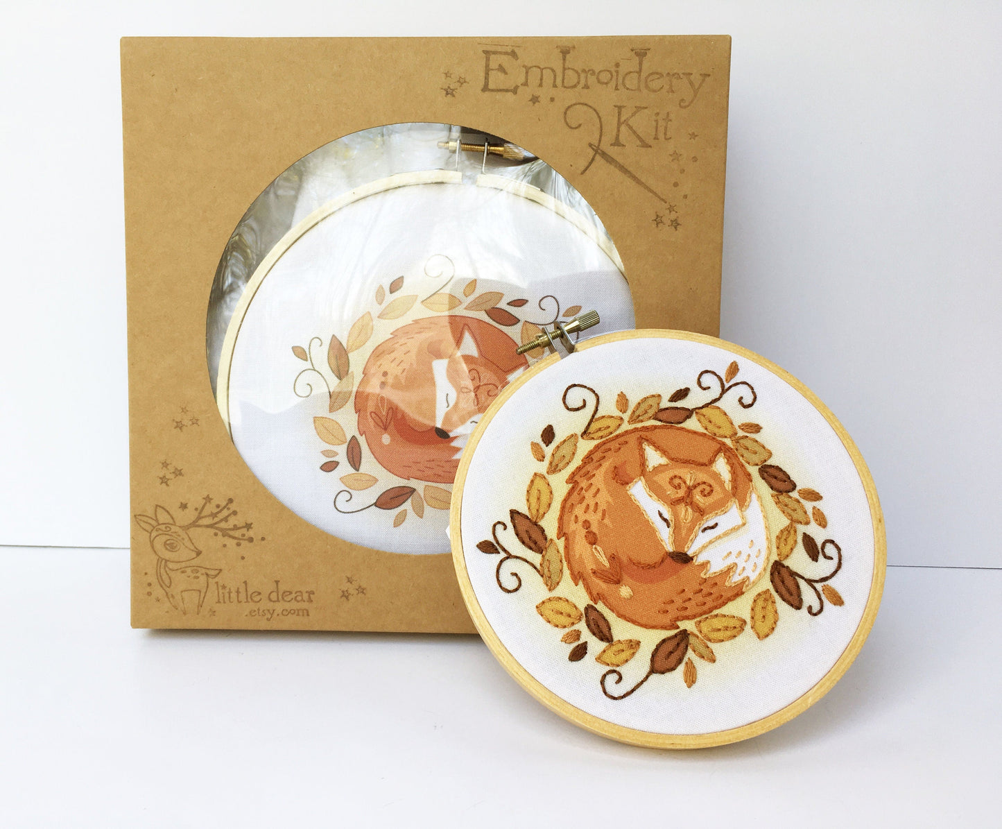 Sleeping Fox Hand Embroidery complete kit