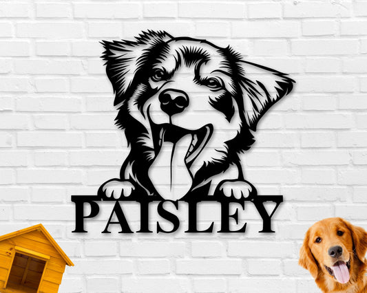 Australian Shepherd Dog Breed Custom Metal Sign