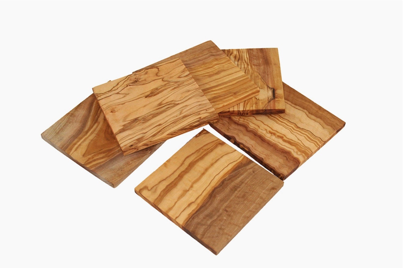 Set of 6 Olive Wood Coasters