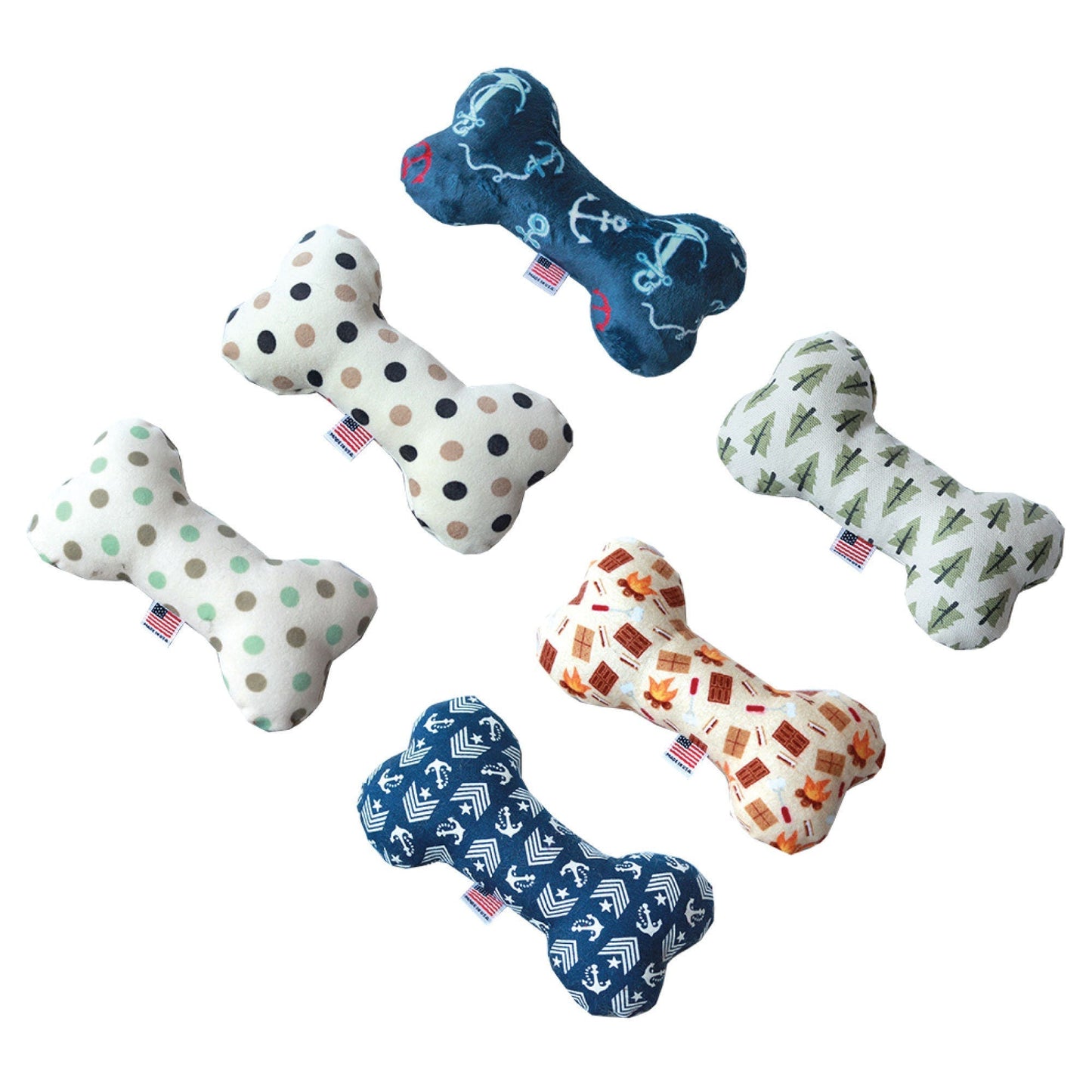 Pet and Dog Plush 6" Bone Toy, "Wanderlust Group"