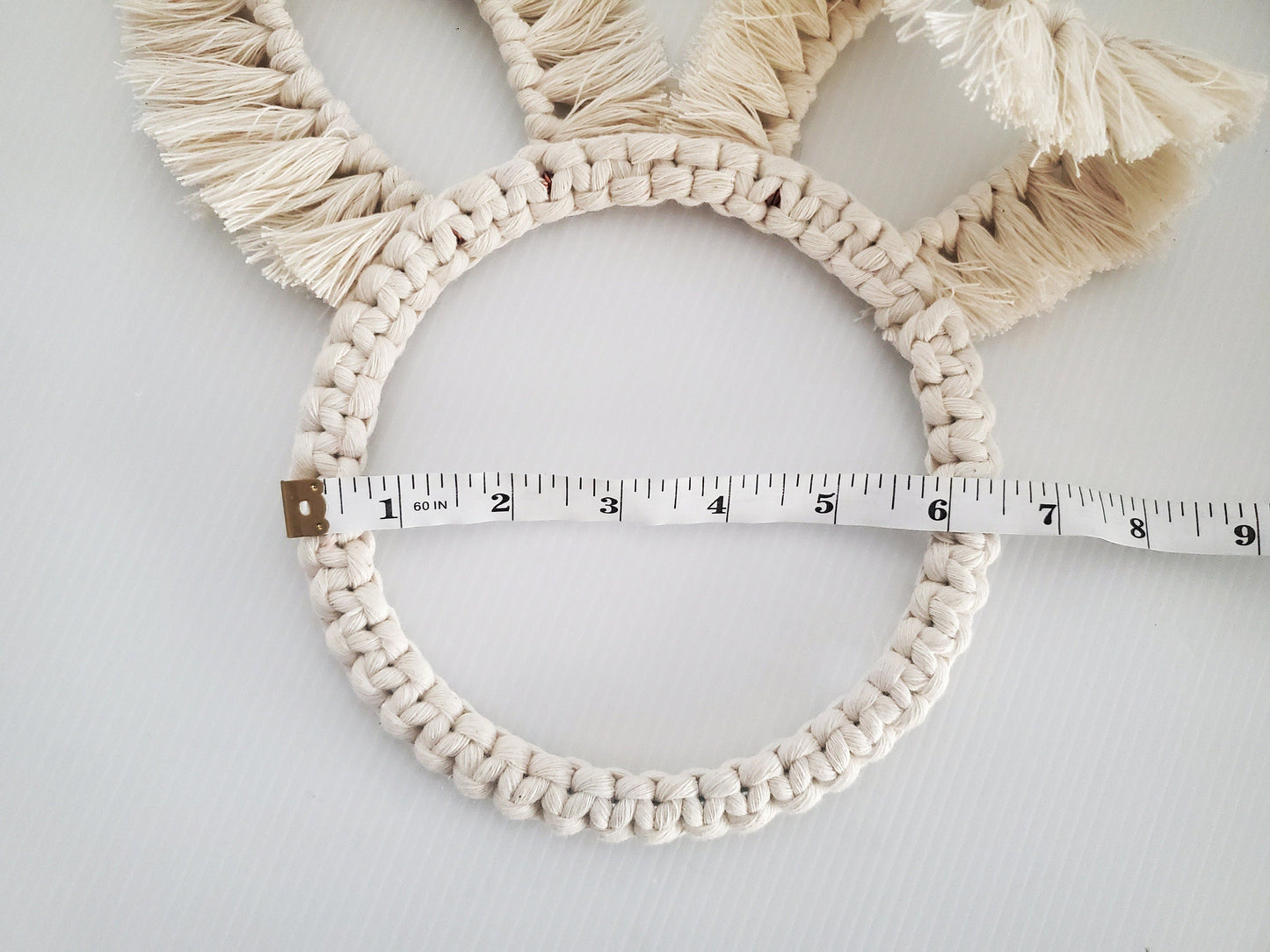 Macrame bunny ears decor. Foldable ears.