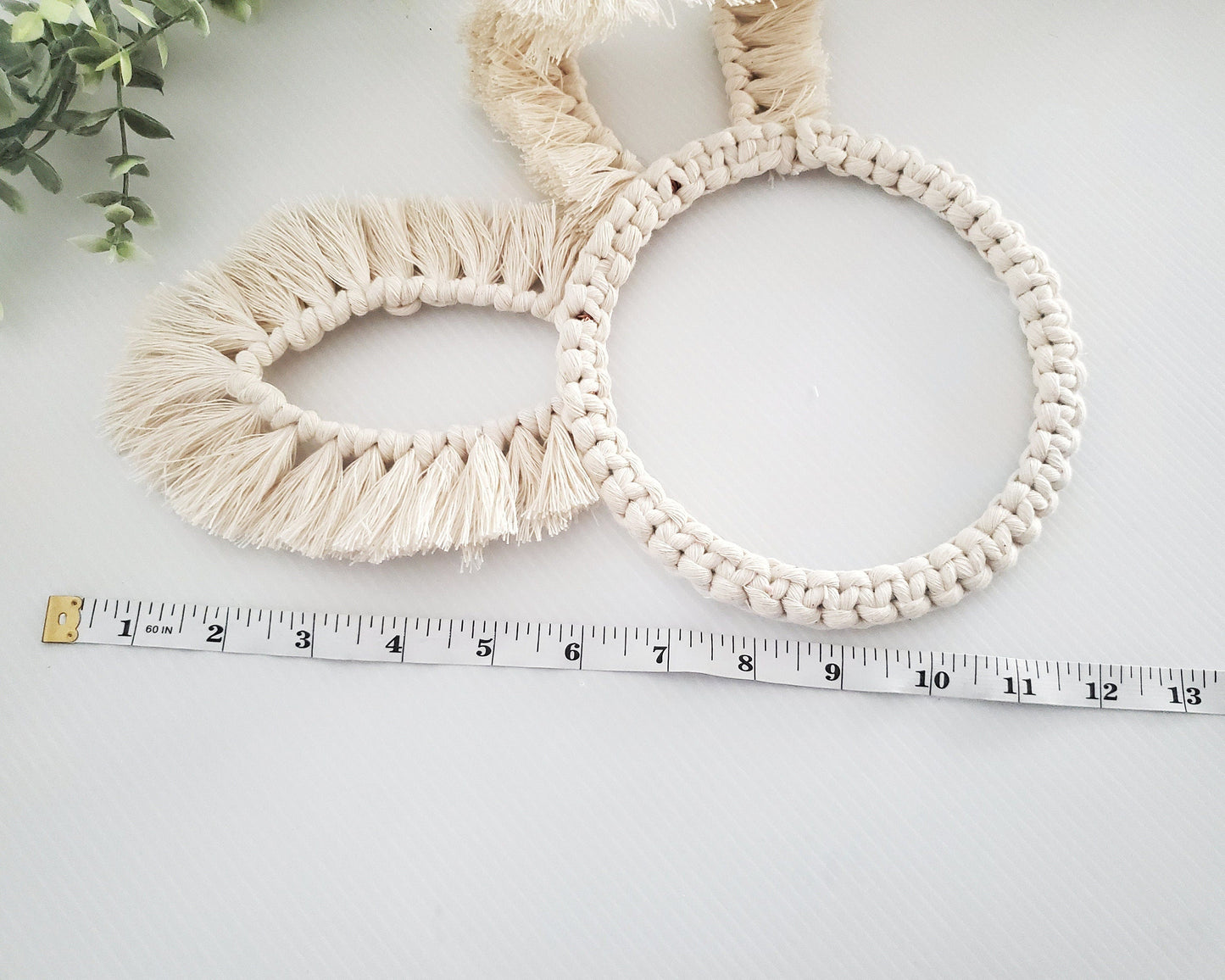 Macrame bunny ears decor. Foldable ears.