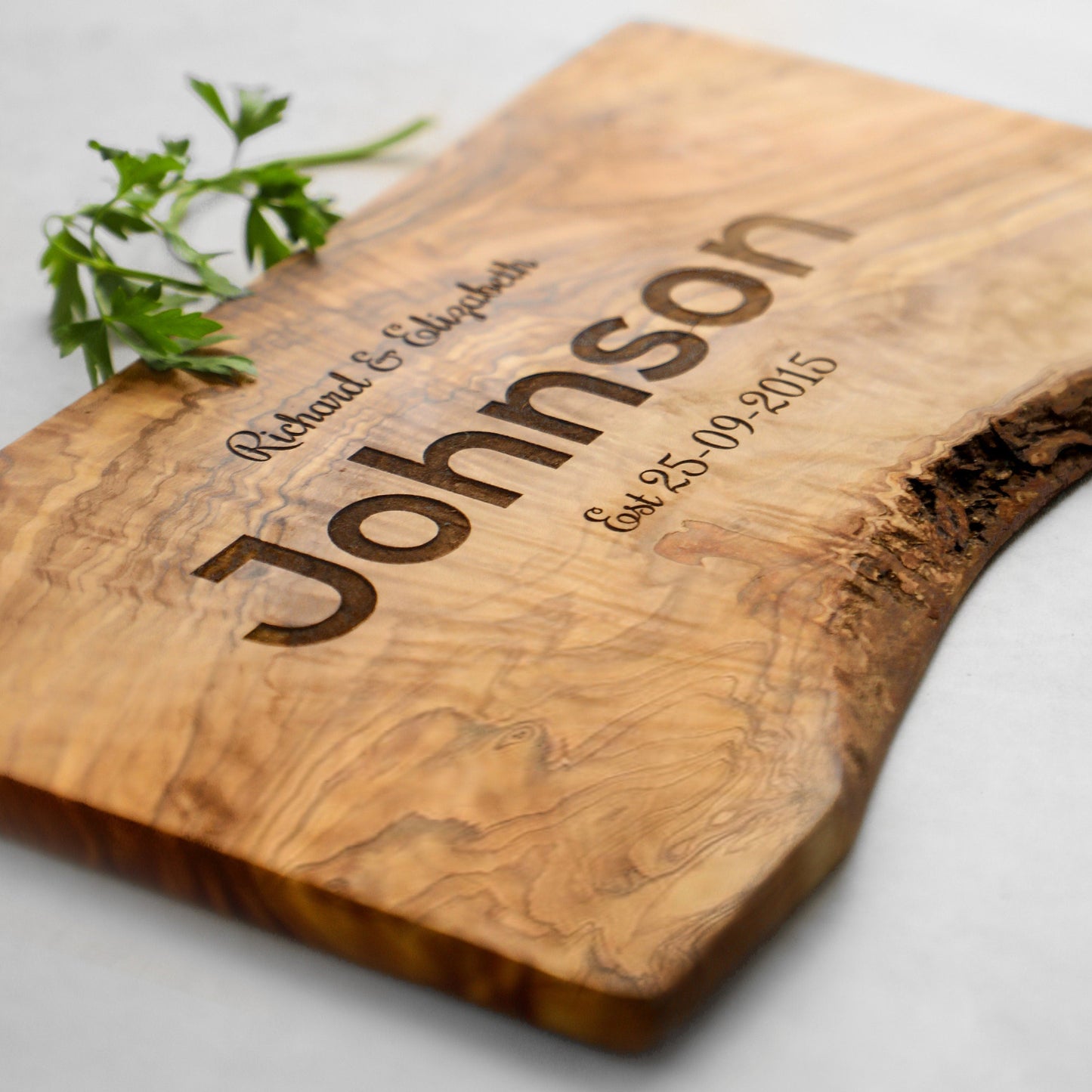 Live Edge Rectangle Olive Wood Cutting Board