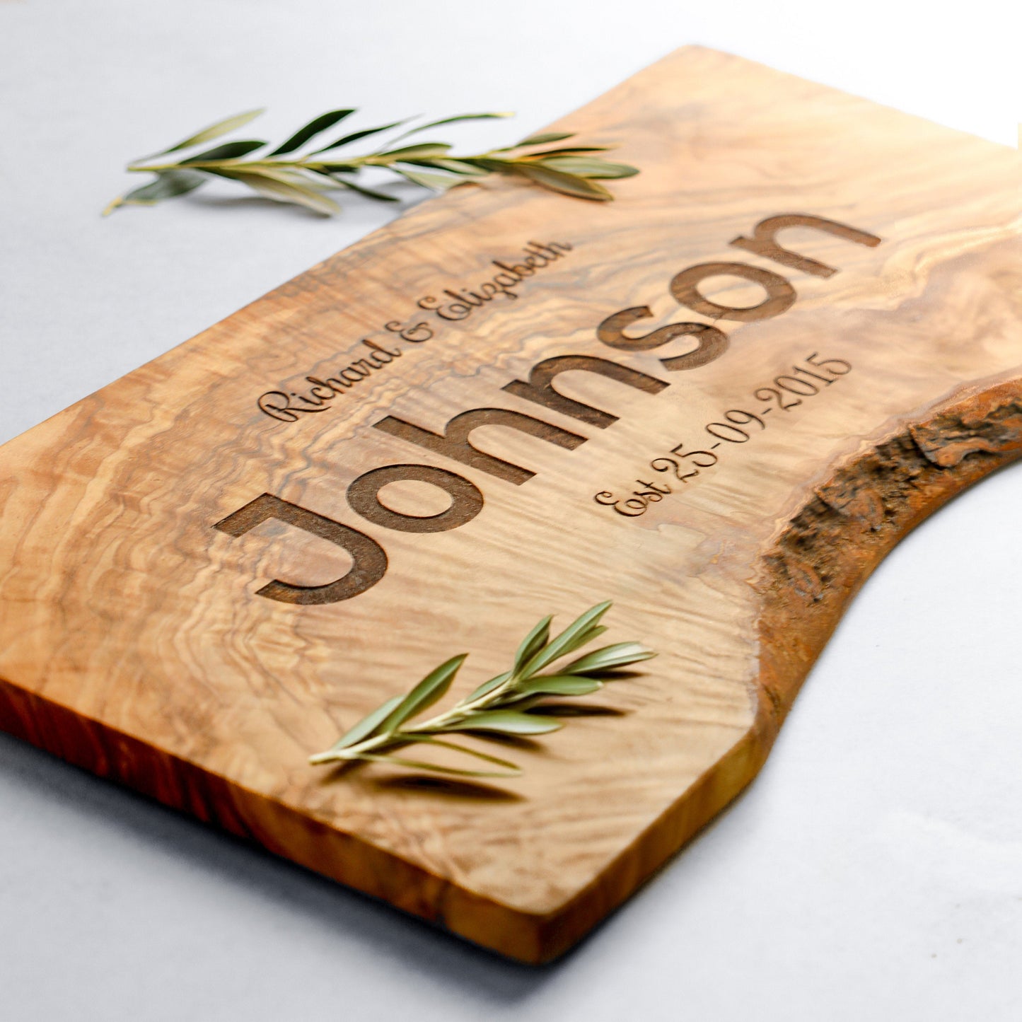 Live Edge Rectangle Olive Wood Cutting Board
