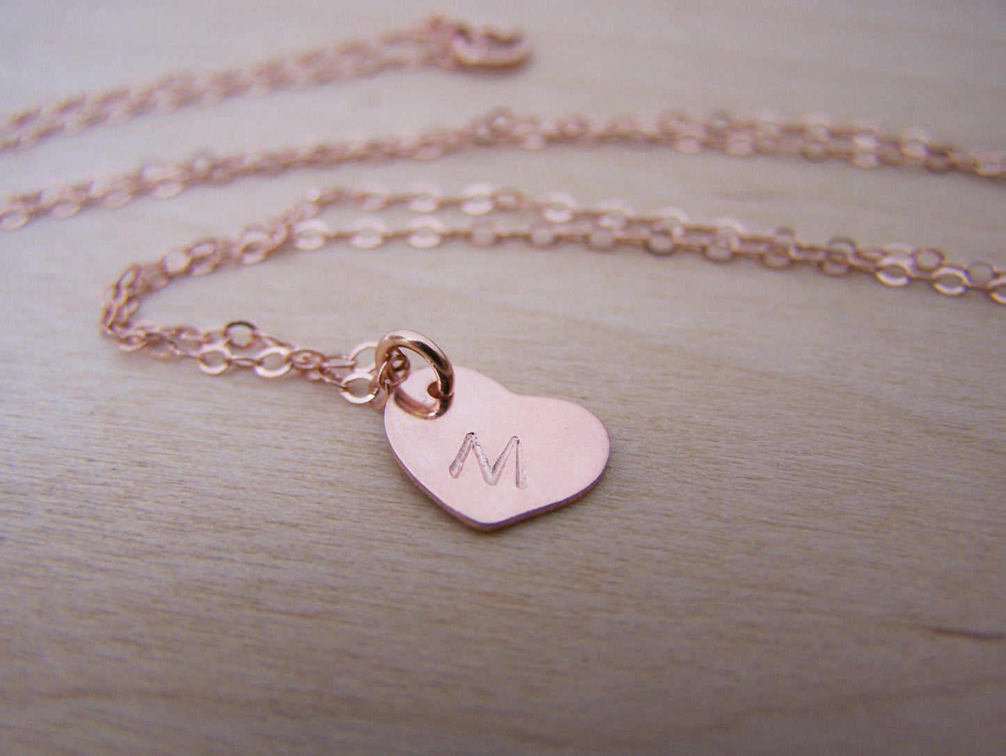 Tiny Heart Initial Necklace – Personalized Sterling Silver or Gold Filled