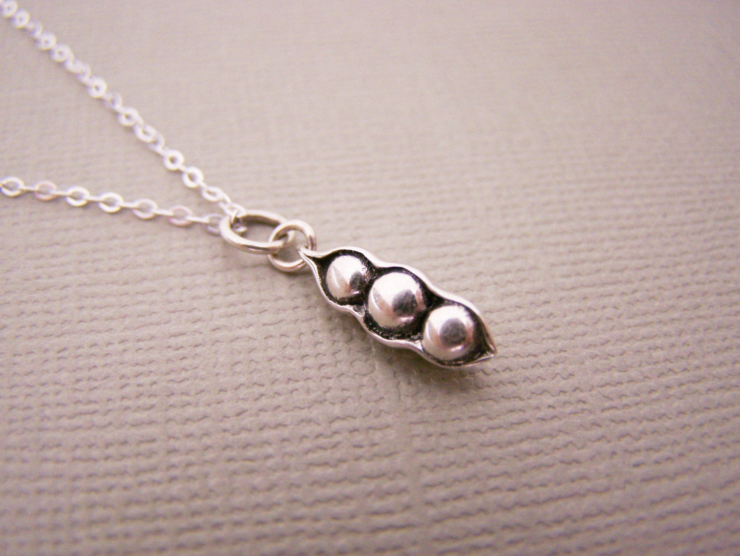 Sterling Silver Three Peas in a Pod Necklace