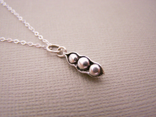 Sterling Silver Three Peas in a Pod Necklace