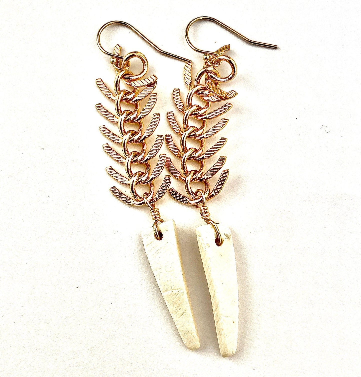 Black/White Spike Zipper earrings