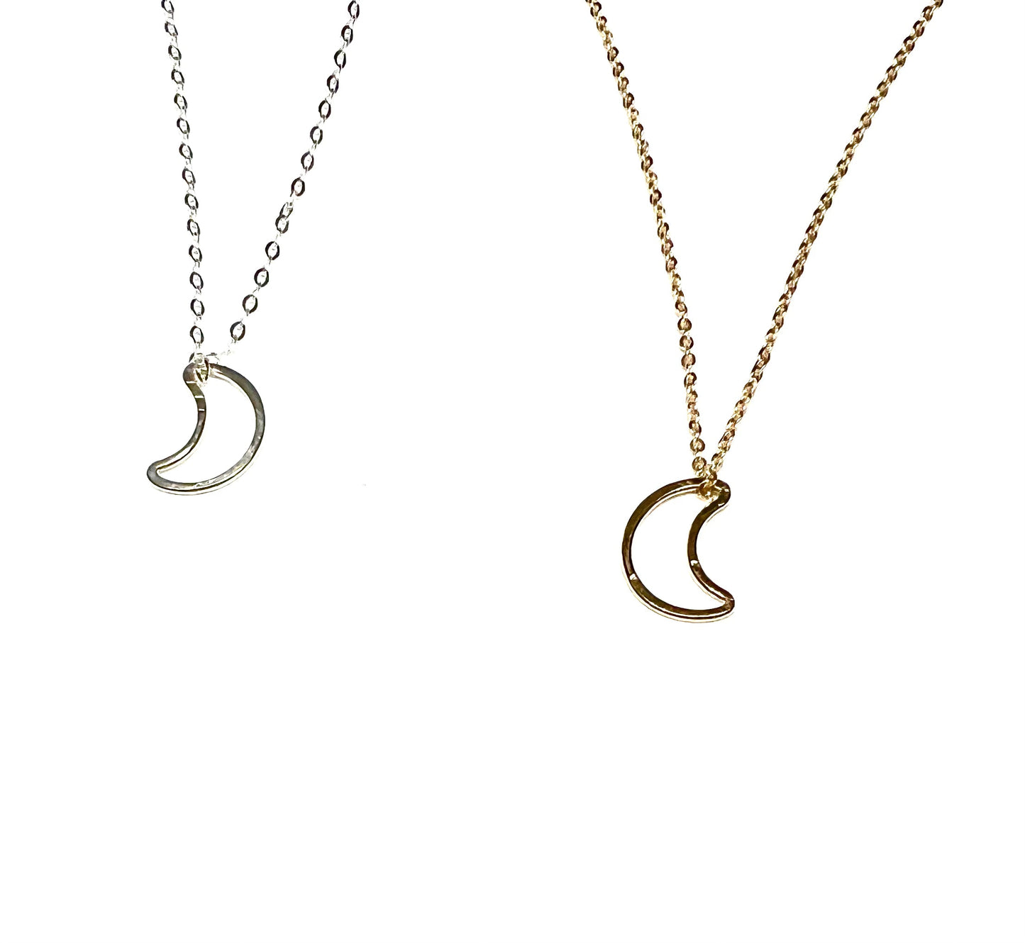 Crescent Moon Necklace with Swarovski Clasp