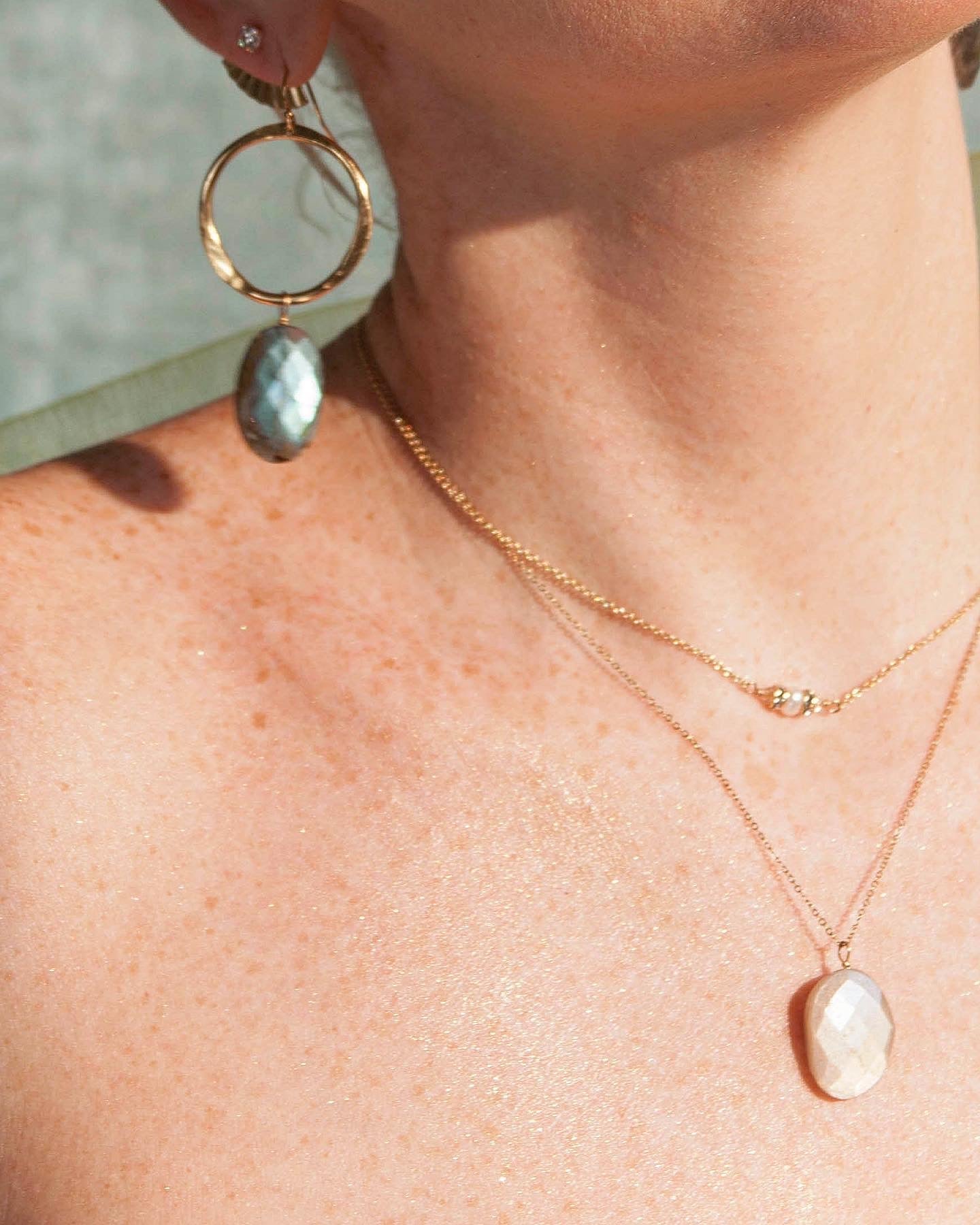 Labradorite Hoop earrings