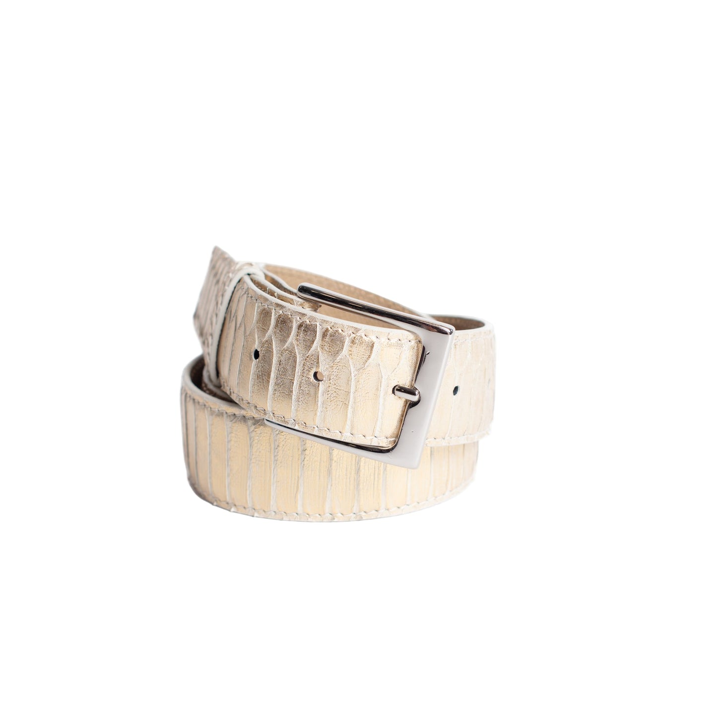 Full Skin Belt, Metallic Gold Python